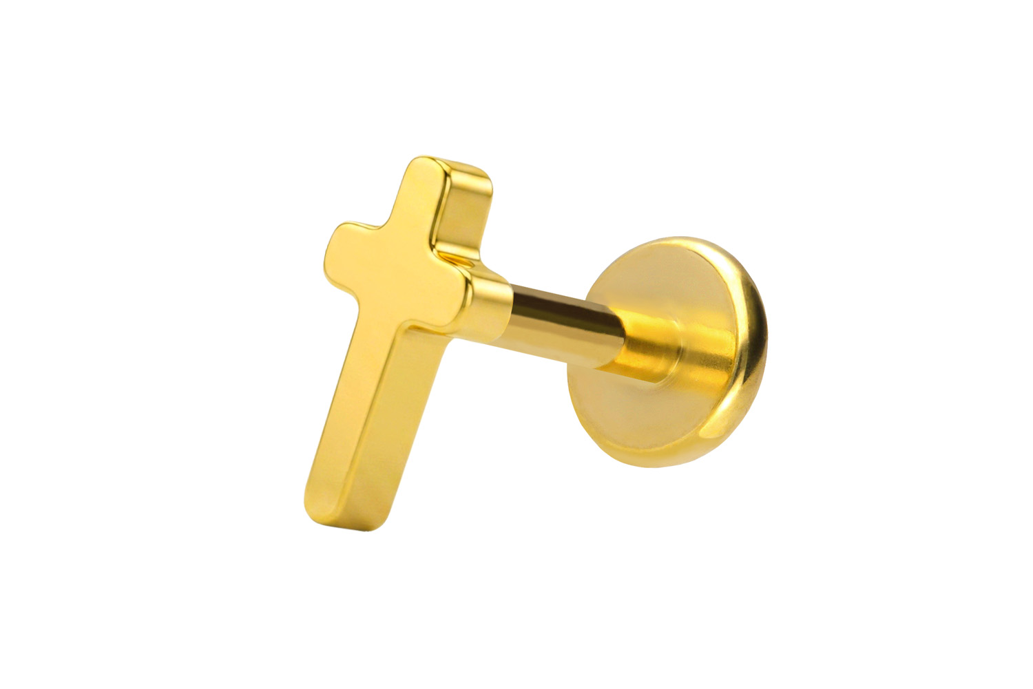 Titan Labret mit Push Fit KREUZ | GO = Goldfarben | 1 | 9 | PFT5168_[300912]